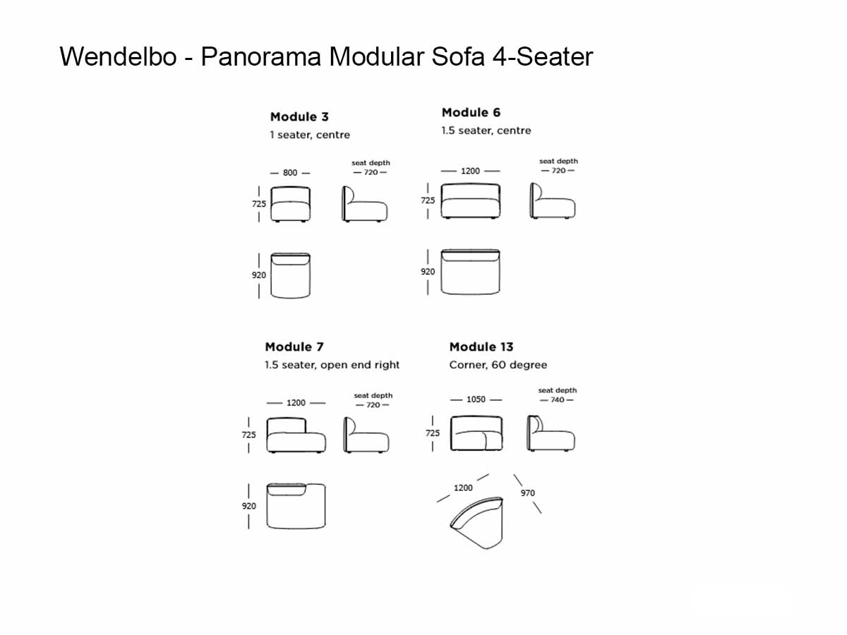 Wendelbo Panorama Modular Sofa 4 Seater
